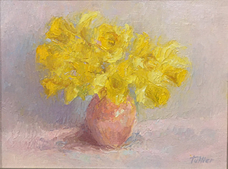 Painting of colorful trees