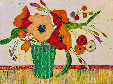 Painting of colorful trees